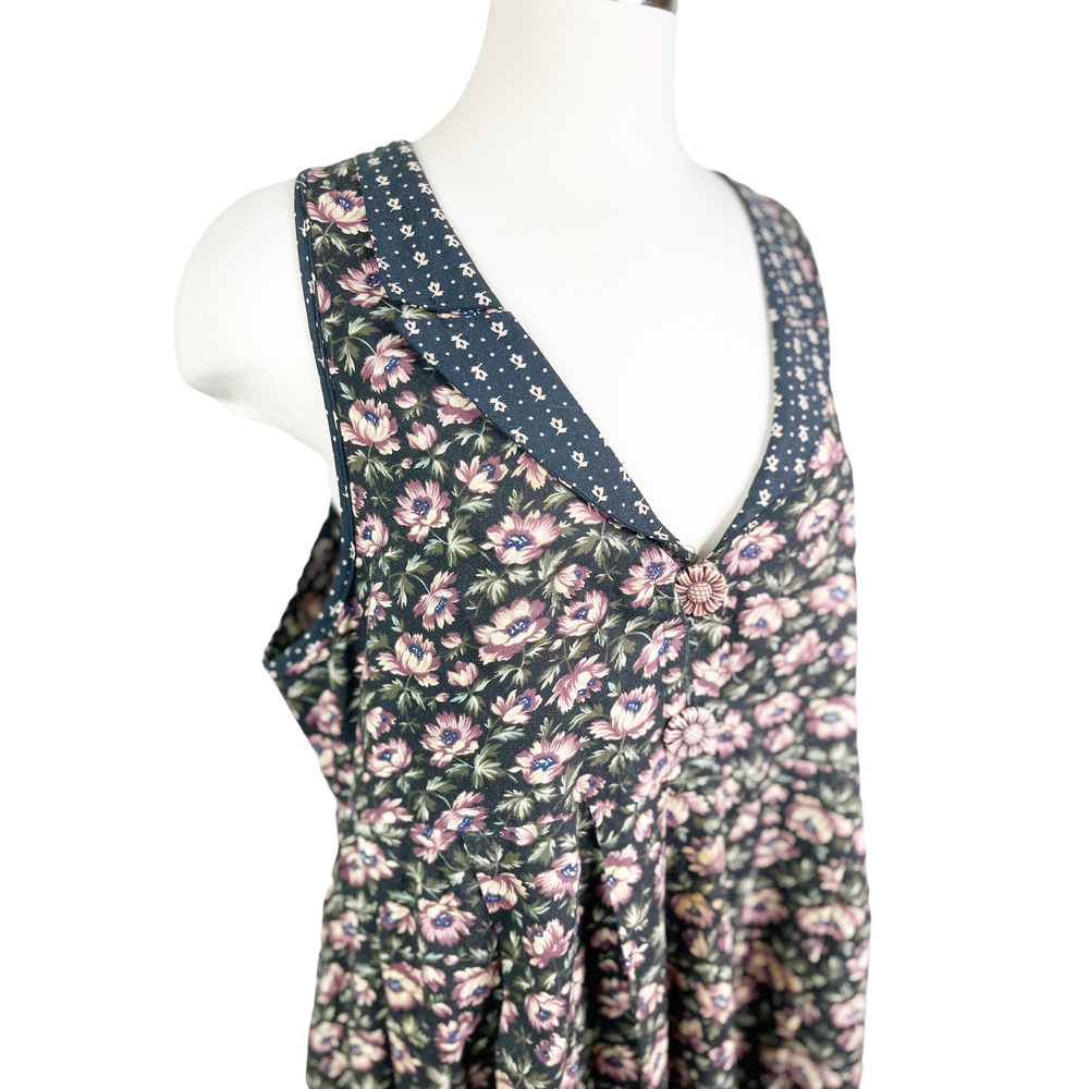 Express Floral Vintage 1990's Jumper Dress - Cottagecore Bohemian Retro Remix - Picture 4 of 8